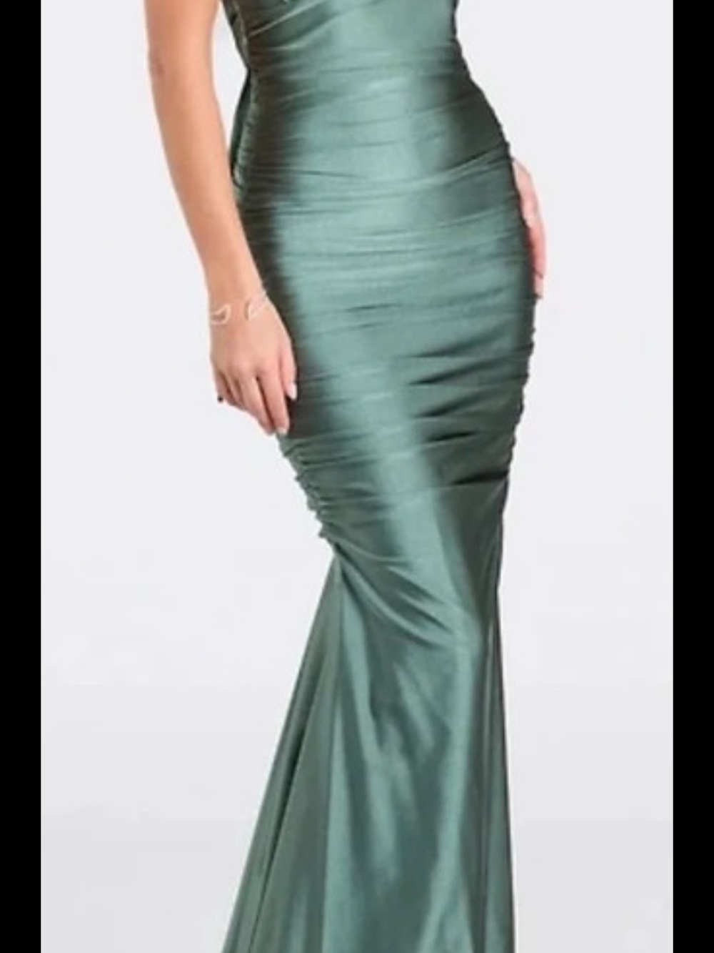 Windsor Hunter Green Satin Mermaid Gown